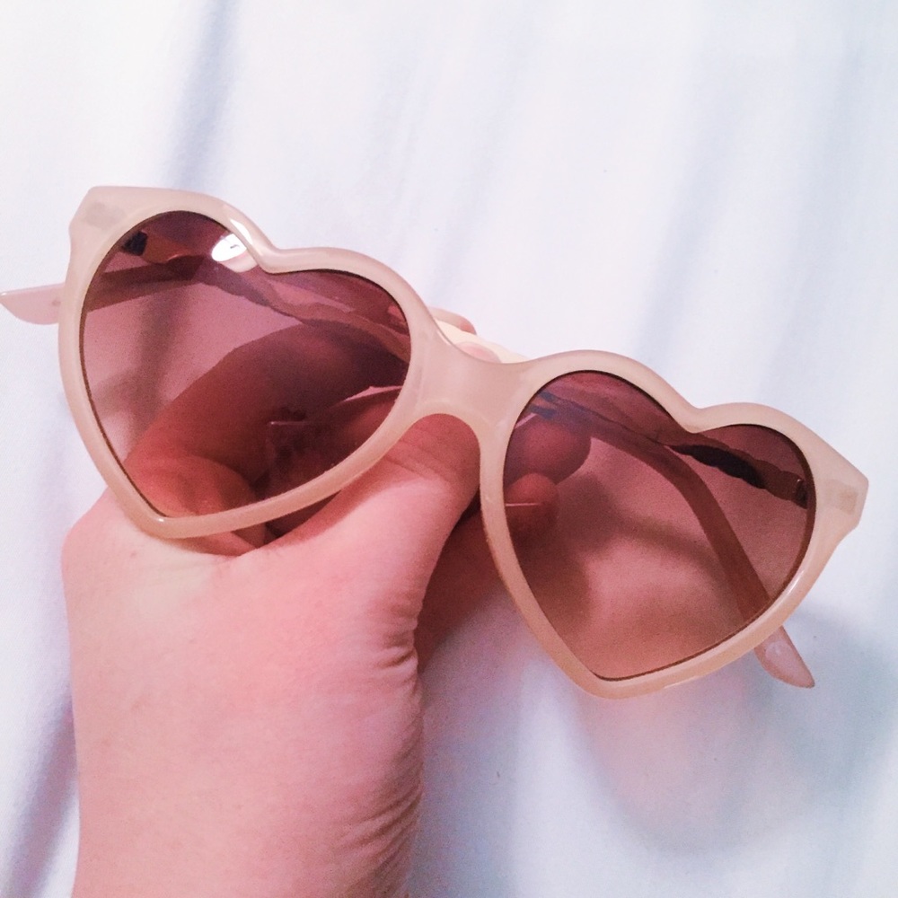 Pink heart sunglasses
